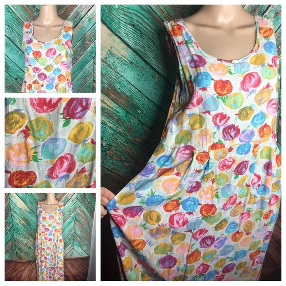 Y2K Vintage Lightweight Sleeveless Jams World Empire Waist Floral Dress